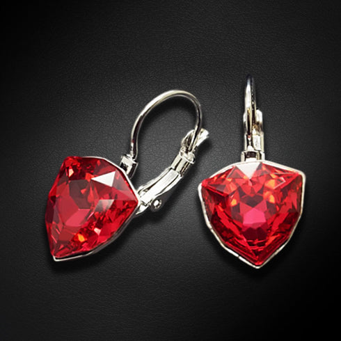 Серьги "Bermudu Trīsstūris (Scarlet)" с кристаллами Swarovski™